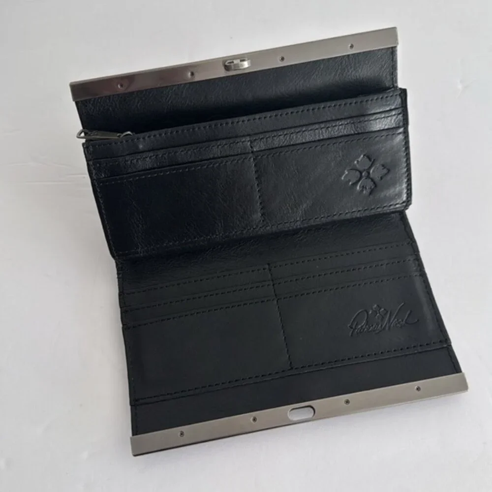 Patricia Nash Cauchy Tooled Framed RFID Wallet Black